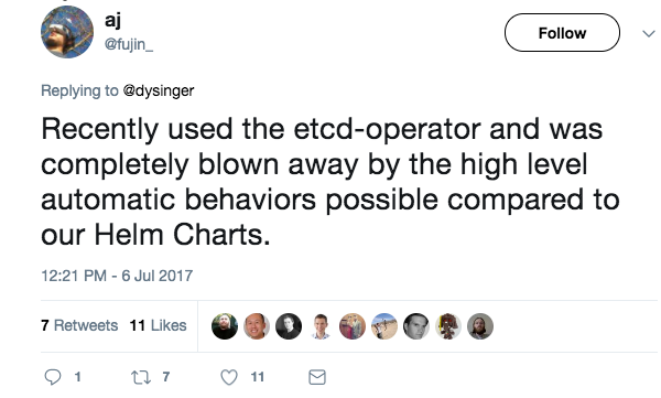 etcd operator tweet