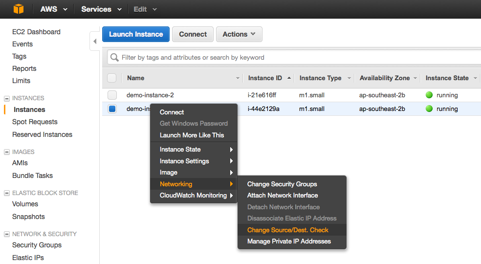 Disable AWS Source/Dest Check