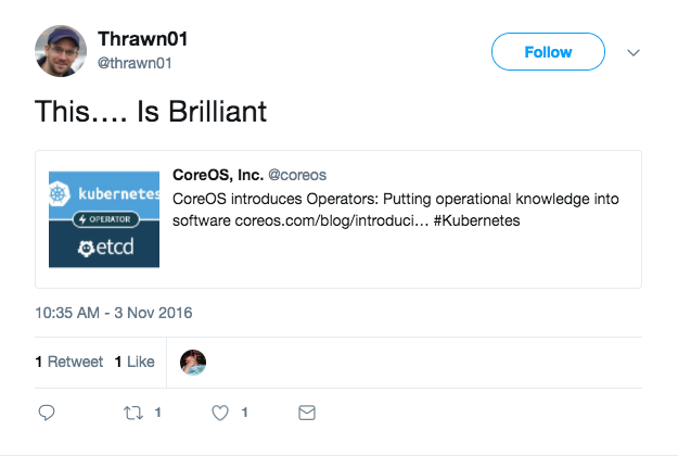 Operators announcement tweet